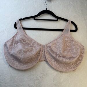 Bali Lace Underwire Bra 44C Nude Beige pink Floral Support Bra